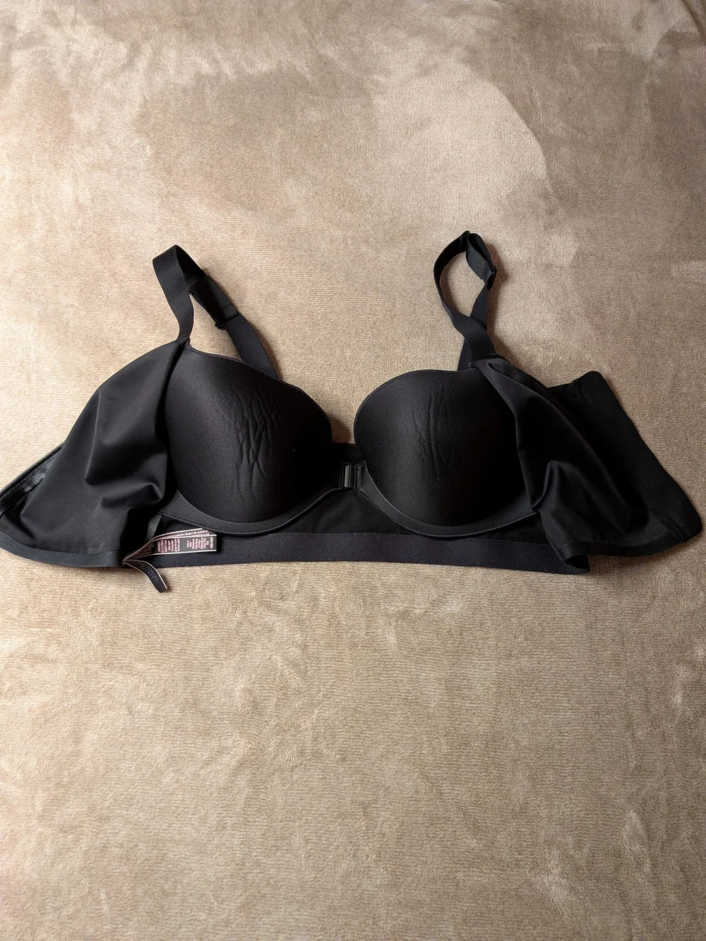 Victoria’s Secret VSX Black Front Zip High Impact Underwire Sports Bra 38D/DD